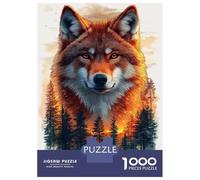 Rompecabezas para Adolescentes Rompecabezas De 1000 Piezas Wolf and Forest Digital Art Rompecabezas para Adultos Juego Práctico Corte De Precisión Reducción del Estrés Regalos 70x50cm/1000pcs