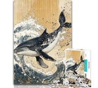 Rompecabezas para Adolescentes: Rompecabezas de Ballenas misteriosas para Adolescentes 1000 Piezas, un desafío difícil para aliviar el estrés y Mejorar el Amor en Pareja 50x75cm