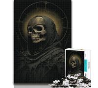 Rompecabezas para Adolescentes: Rompecabezas de Caballero Esqueleto con Piezas aleatorias Que se entrelazan para niños de 14 años y Mayores 26x38cm