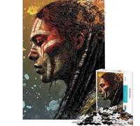 Rompecabezas para Adolescentes Rompecabezas de Guerrero Nativo Americano de 1000 Piezas para Adultos Juegos Divertidos Que mejoran la Memoria Juegos desafiantes Regalos (tamaño 38x52cm)