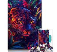 Rompecabezas para Adolescentes Rompecabezas de Leopardo de la Selva para Adultos 1000 Piezas Juguetes educativos interacción Entre Padres e Hijos (26x38cm)