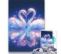 Rompecabezas para Adolescentes, Rompecabezas de Pareja de cisnes de Cristal, 1000 Piezas para Adultos, Juego desafiante, Juguetes, Toda la Familia, 75x50cm