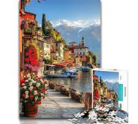 Rompecabezas para Adolescentes, Rompecabezas de Pueblo Italiano para Adultos y Adolescentes, 1000 Piezas, Juguetes educativos de Aprendizaje, Juegos Familiares Que fomentan el Amor en Pareja, 26x38cm