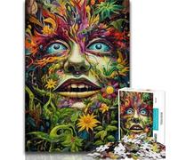 Rompecabezas para Adolescentes: Rostro psicodélico 1000 Piezas para Adultos y Adolescentes Juego desafiante y Familiar interacción Entre Padres e Hijos 75x50cm