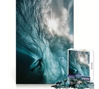Rompecabezas para Adolescentes Surfista bajo una Ola de 1000 Piezas Ideal para estimular la Memoria, Actividades en casa y armar Patrones 50x75cm