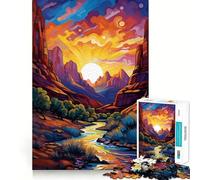 Rompecabezas para Adolescentes Tarde de Verano en Zion de 1000 Piezas, Juguete para estimular la lógica, alegría Familiar, Borde Premium, 38x52cm