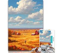 Rompecabezas para Adolescentes: Tierras de Cultivo otoñales, 1000 Piezas, Juguetes educativos, Juegos antiestrés, decoración de Pared, 26x38cm