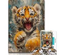 Rompecabezas para Adolescentes: Tigre bebé Sonriente Rompecabezas de 1000 Piezas para Adultos y Adolescentes Juguetes educativos Toda la Familia 75x50cm