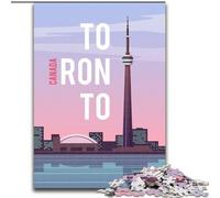 Rompecabezas para Adolescentes Toronto de 1000 Piezas, análisis y lógica, con Piezas aleatorias Que se entrelazan, para Mayores de 14 años, 50x75cm