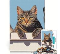 Rompecabezas para Adolescentes Tres Gatos en una Valla, 1000 Piezas, para estimular la Memoria, Actividad en casa, patrón de Montaje, 38x26cm