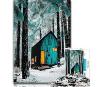 Rompecabezas para Adolescentes: una cabaña iluminada Rompecabezas para Adultos de 1000 Piezas Toda la Familia a Partir de los 14 años 26x38cm