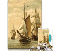 Rompecabezas para Adolescentes: velero, Pintura al óleo, 1000 Piezas, para Entrenar tu Cerebro y Tus Manos, Regalo de cumpleaños, 26x38cm