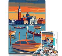 Rompecabezas para Adolescentes: Venecia, góndola, Atardecer, 1000 Piezas, Juguete Educativo Intelectual Relajante, Regalo de cumpleaños, 26x38cm