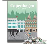 Rompecabezas para Adolescentes: Viaje a Copenhague, análisis y lógica con Piezas aleatorias Que encajan Perfectamente, para Mayores de 14 años 26x38cm
