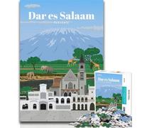 Rompecabezas para Adolescentes: Viaje a Dar Es Salaam Rompecabezas de 1000 Piezas para Adultos y Adolescentes Regalos de Amigo Secreto para Mayores de 14 años 75x50cm