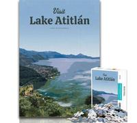 Rompecabezas para Adolescentes: Visita el Lago Atitlán,Rompecabezas de 1000 Piezas para Adultos y Adolescentes,Ideal para aliviar el estrés,Pasar el rato y Pasar el rato,Regalo Divertido de 26x38cm