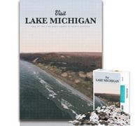 Rompecabezas para Adolescentes Visita el Lago Michigan, 1000 Piezas, Ideal para Adolescentes y Adultos, Arte de Pared Moderno, decoración del hogar, 75x50cm