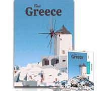 Rompecabezas para Adolescentes: Visita Grecia Rompecabezas para Adultos de 1000 Piezas Juguetes, Juegos educativos, interacción Entre Padres e Hijos, 26x38cm
