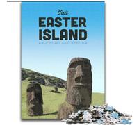 Rompecabezas para Adolescentes Visita la Isla de Pascua para Mayores de 14 años Juguete Educativo Intelectual descompresor Gran Regalo (50x75cm) 1000 Piezas