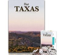 Rompecabezas para Adolescentes Visita Texas Rompecabezas de 1000 Piezas para Adultos y Adolescentes Regalos de Amigo Secreto para niños de 14 años 26x38cm