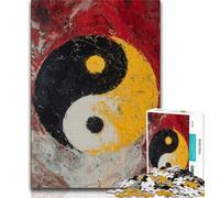 Rompecabezas para Adolescentes Yin y Yang Tai Chi de 1000 Piezas para Adultos Regalo Juego desafiante y Juego Familiar interacción Entre Padres e Hijos 38x26cm