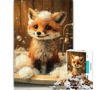 Rompecabezas para Adolescentes, Zorro bañándose, para Adultos, 1000 Piezas, Juego difícil y desafiante para Jugar en Familia, Regalo de Amigo Secreto, 50x75cm