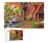 Rompecabezas para Adolescentes1000 PCS Autumn Serenity Countryside Scene Puzzle Rompecabezas para Adultos Juegos Divertidos Alivia El Estrés Oferta como Regalos para Toda La Familia 1000 PCS