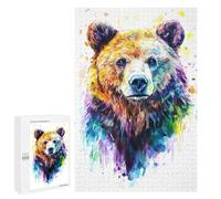 Rompecabezas para Adolescentes1000 PCS Colorful Bear Watercolor Rompecabezas para Adultos Juegos Divertidos Desafío Difícil Oferta como Regalos para Toda La Familia 1000 PCS