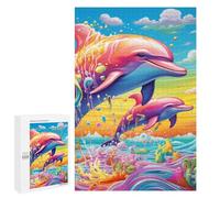 Rompecabezas para Adolescentes1000 PCS Colorful Dolphins Ocean Scene Rompecabezas para Adultos Juegos Divertidos Alivia El Estrés Oferta como Regalos para Toda La Familia 1000 PCS