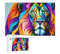 Rompecabezas para Adolescentes1000 PCS Colorful Lion Art Print-8 Rompecabezas para Adultos Juegos Divertidos Alivia El Estrés Oferta como Regalos para Toda La Familia 1000 PCS