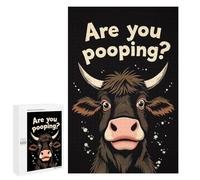 Rompecabezas para Adolescentes1000 PCS Cow Pooping Meme Rompecabezas para Adultos Juegos Divertidos Desafío Difícil Oferta como Regalos para Toda La Familia 1000 PCS