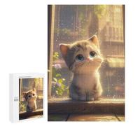 Rompecabezas para Adolescentes1000 PCS Cute Anime Kitten in Rain Rompecabezas para Adultos Juegos Divertidos Desafío Difícil Oferta como Regalos para Toda La Familia 1000 PCS