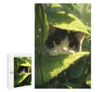 Rompecabezas para Adolescentes1000 PCS Cute Cat in Rain Forest Rompecabezas para Adultos Juegos Divertidos Desafío Difícil Oferta como Regalos para Toda La Familia 1000 PCS
