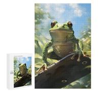Rompecabezas para Adolescentes1000 PCS Cute Green Frog Rompecabezas para Adultos Juegos Divertidos Desafío Difícil Oferta como Regalos para Toda La Familia 1000 PCS