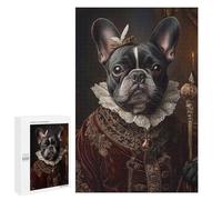 Rompecabezas para Adolescentes1000 PCS French Bulldog Renaissance King Regal Pet Portrait Rompecabezas para Adultos Juegos Divertidos Desafío Difícil Oferta como Regalos para Toda La Familia 1000 PCS