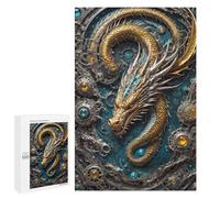 Rompecabezas para Adolescentes1000 PCS Golden Dragon Chronicles Rompecabezas para Adultos Juegos Divertidos Desafío Difícil Oferta como Regalos para Toda La Familia 1000 PCS