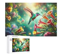 Rompecabezas para Adolescentes1000 PCS Hummingbird in A Garden of Flowers Rompecabezas para Adultos Juegos Divertidos Alivia El Estrés Oferta como Regalos para Toda La Familia 1000 PCS
