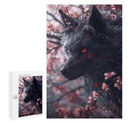 Rompecabezas para Adolescentes1000 PCS Japanese Black Kitsune Fox Rompecabezas para Adultos Juegos Divertidos Desafío Difícil Oferta como Regalos para Toda La Familia 1000 PCS