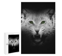 Rompecabezas para Adolescentes1000 PCS Leopard Cheetah Fractal Rompecabezas para Adultos Juegos Divertidos Desafío Difícil Oferta como Regalos para Toda La Familia 1000 PCS