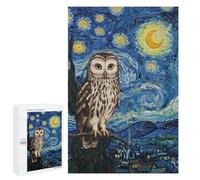 Rompecabezas para Adolescentes1000 PCS Owl in Starry Night Style Rompecabezas para Adultos Juegos Divertidos Desafío Difícil Oferta como Regalos para Toda La Familia 1000 PCS