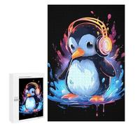 Rompecabezas para Adolescentes1000 PCS Penguin Headphones Drip Rompecabezas para Adultos Juegos Divertidos Desafío Difícil Oferta como Regalos para Toda La Familia 1000 PCS