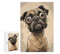 Rompecabezas para Adolescentes1000 PCS Pug Caricature Rompecabezas para Adultos Juegos Divertidos Desafío Difícil Oferta como Regalos para Toda La Familia 1000 PCS