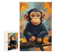 Rompecabezas para Adolescentes1000 PCS Smiling Chimpanzee Art Rompecabezas para Adultos Juegos Divertidos Desafío Difícil Oferta como Regalos para Toda La Familia 1000 PCS