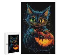Rompecabezas para Adolescentes1000 PCS The Pumpkin Kitten Rompecabezas para Adultos Juegos Divertidos Desafío Difícil Oferta como Regalos para Toda La Familia 1000 PCS