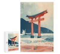 Rompecabezas para Adolescentes1000 PCS Torii Gate Sea Japan Rompecabezas para Adultos Juegos Divertidos Desafío Difícil Oferta como Regalos para Toda La Familia 1000 PCS
