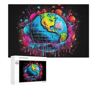 Rompecabezas para Adolescentes1000 PCS Vibrant Graffiti Earth Artwork Rompecabezas para Adultos Juegos Divertidos Alivia El Estrés Oferta como Regalos para Toda La Familia 1000 PCS
