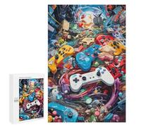 Rompecabezas para Adolescentes1000 PCS Video Game Controllers in Artistic Chaos Rompecabezas para Adultos Juegos Divertidos Alivia El Estrés Oferta como Regalos para Toda La Familia 1000 PCS