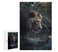Rompecabezas para Adolescentes1000 PCS Water Drinking Lion Rompecabezas para Adultos Juegos Divertidos Desafío Difícil Oferta como Regalos para Toda La Familia 1000 PCS