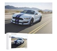 Rompecabezas Para Adolescentes1000 PCS White Mustang GT500 with Blue Stripes on Desert Highway Rompecabezas Para Adultos Juegos Divertidos Alivia El Estrés Oferta Como Regalos Para Toda La Familia 100