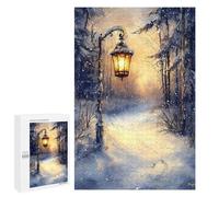 Rompecabezas para Adolescentes1000 PCS Winters Glow Lantern Light on A Snowy Path Rompecabezas para Adultos Juegos Divertidos Desafío Difícil Oferta como Regalos para Toda La Familia 1000 PCS
